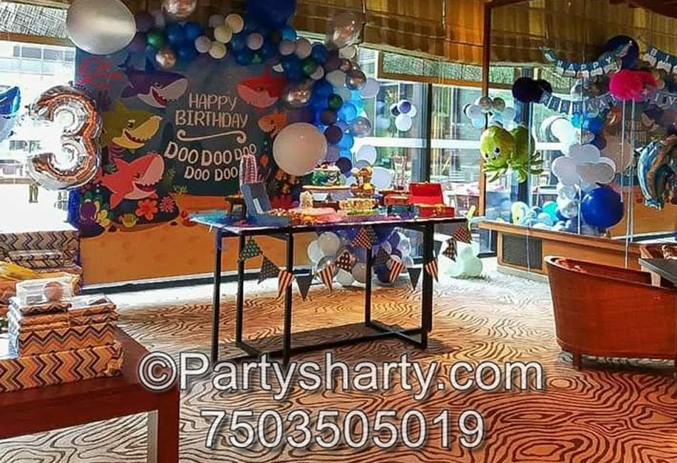Baby Shark Theme Birthday Party Ideas, Birthday themes for Boys, Birthday themes for girls, Birthday party Ideas, birthday party organisers in Delhi, Gurgaon, Noida, Best Birthday Party Themes for Kids and Adults, theme-based birthday party
