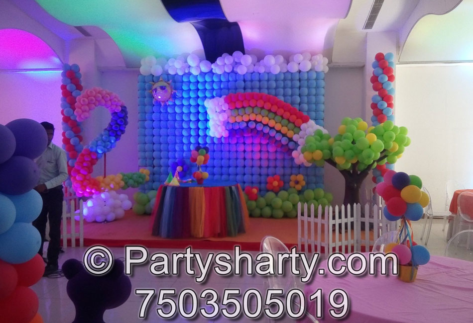 Rainbow Theme Birthday Decoration ideas