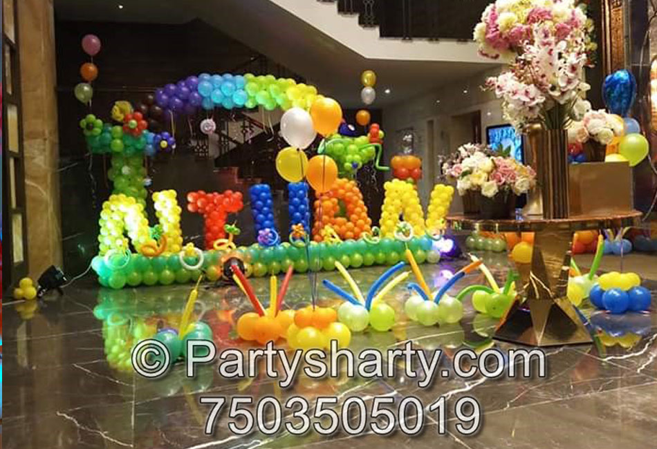 Rainbow Theme Birthday Decoration Ideas at Home